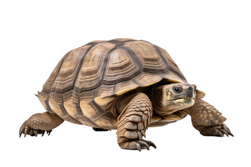 Graceful Tortoise in Natural Isolation -on transparent background