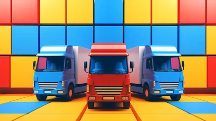 Fotobehang cartoon truck illustration  © LI
