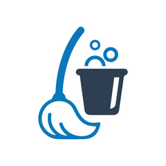 Mop And Bucket Icon