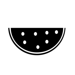 watermelon silhouette icon in black on white background