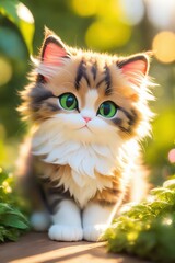 Playful Kitten in the Garden