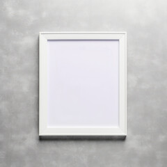 A Frame of Elegance: A Minimalist White Picture Frame Hanging on a Wall