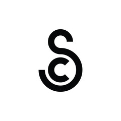 SC CS S C letter monogram initial based logo design
