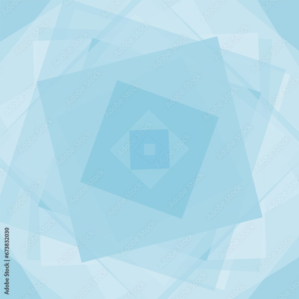 Poster abstract blue background of random squares of different sizes and transparency. conceptual technolog