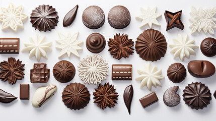 Christmas chocolates showcasing milk, AI Generative.