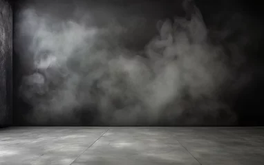 Fototapeten Fog and mist effect on black background. Smoke texture © Stormstudio