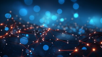 Interconnected 3D Dot Network. Abstract Technology Visualization.