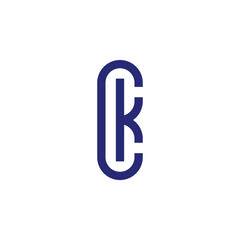 CK or KC monogram letter logo design