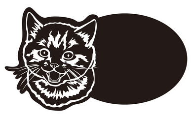 Animal - Pet - Children's room nameplate with adorable cat illustration