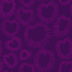 Seamless vector pattern with hand drawn hearts