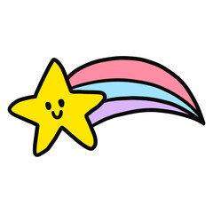 Obraz premium A star with rainbow cartoon