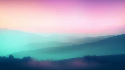 Fototapeta premium Sunset over the mountains. Colorful summer landscape. Generative AI.