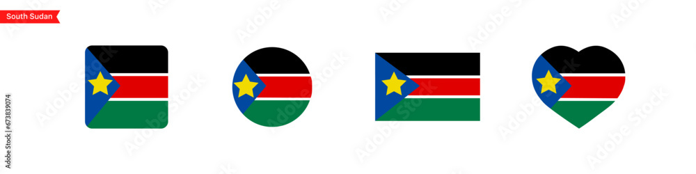 Poster national flag of south sudan. isolated flags for language selection. south sudan flag icons in the s