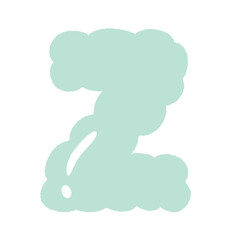 Alphabet Cloud Bubble Cute Typography pastel colorful Trendy Retro Y2k childish for birthday nursery baby shower 