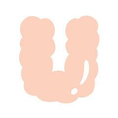 Alphabet Cloud Bubble Cute Typography pastel colorful Trendy Retro Y2k childish for birthday nursery baby shower 