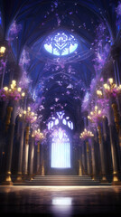 Interior of a cathedral. Fantasy illustration