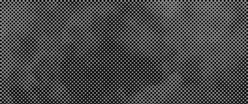 Black halftone texture on grey background. Modern dotted futuristic illustration. Grunge pixilated vector backdrop.