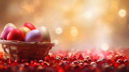 Easter Eggs In colorful and Bokeh Effects