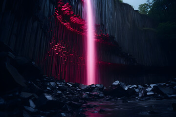 
Beautifull waterfall landscape - Ruby Falls in Tennessee in twilight