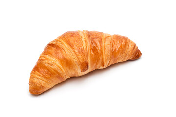 Traditional croissant on a white background.