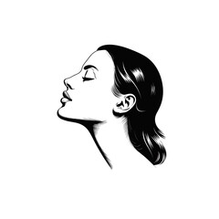 Woman side view flat vector design