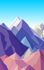 Multicolored mountain natural landscape design graphic vector image.
