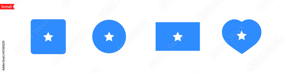 Poster national flag of somali. flag icons for language selection. somali flag in the shape of a square, ci