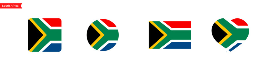 National flag of South Africa. Flag icons for language selection. South Africa flags. Vector icons