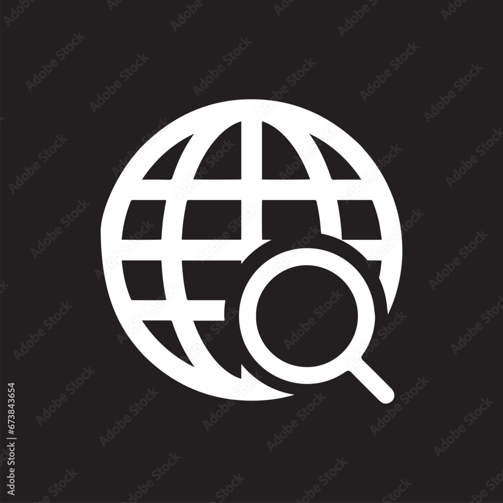 Poster internet search icon vector. magnifying glass sign symbol vector. web search vector icon illustratio
