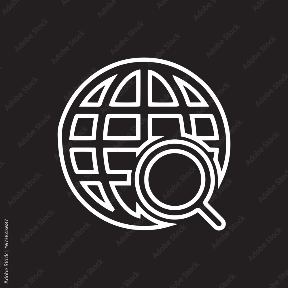 Poster internet search icon vector. magnifying glass sign symbol vector. web search vector icon illustratio
