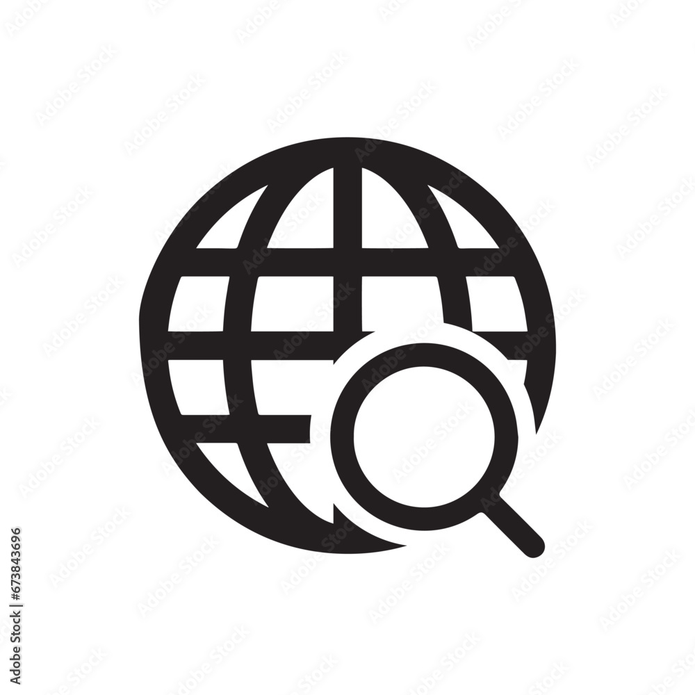 Poster internet search icon vector. magnifying glass sign symbol vector. web search vector icon illustratio