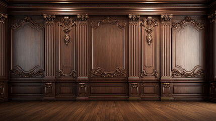 Rustic luxurious wooden background wall