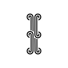 the logo consists of the letter I and wave combined. Outline and elegant.