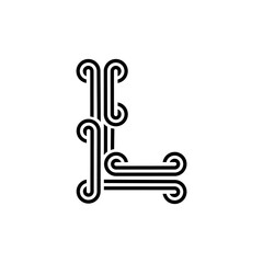 the logo consists of the letter L and wave combined. Outline and elegant.