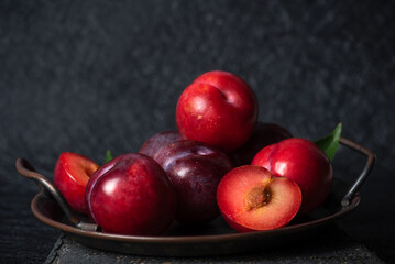 Fresh ripe plums