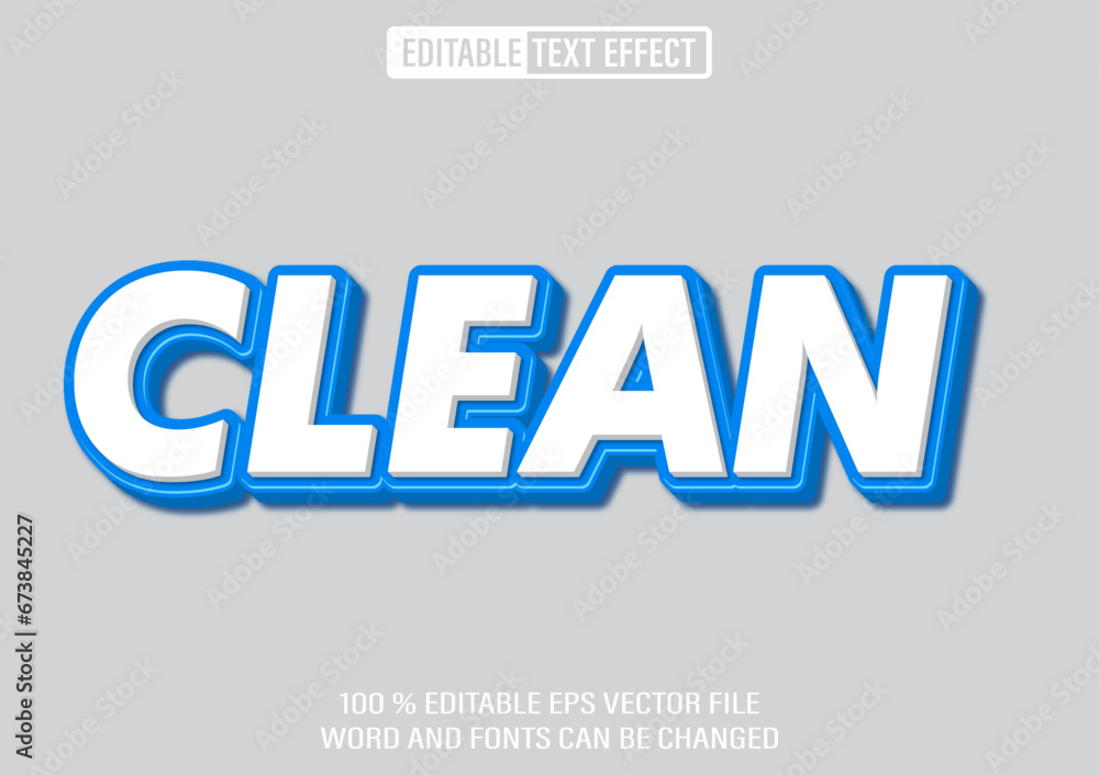 Poster clean editable text effect 3d style template