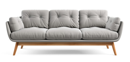 Gray couch, shadow, transparent background