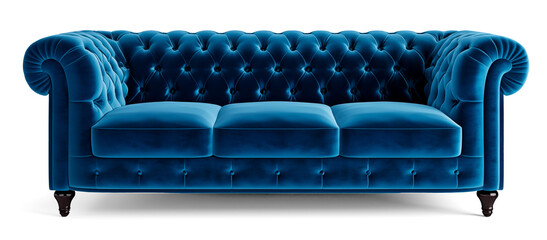 Obraz premium Blue velvet sofa isolated