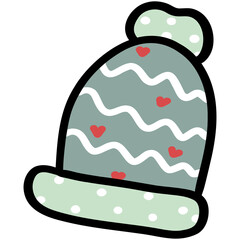 Beanie, Hand Drawn Christmas Element