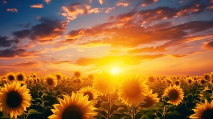 Sunshine on a field of Sunflowers
