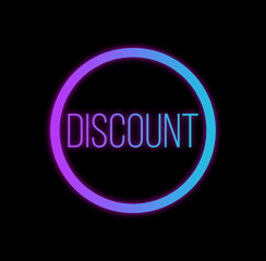 neon sign icon black friday discount
