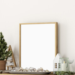 Christmas frame mockup, frame mockup, poster mockup, interior mockup