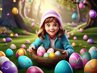 Fototapeta na wymiar Easter Egg Background. Generative AI