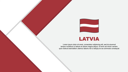 Latvia Flag Abstract Background Design Template. Latvia Independence Day Banner Cartoon Vector Illustration. Latvia Illustration