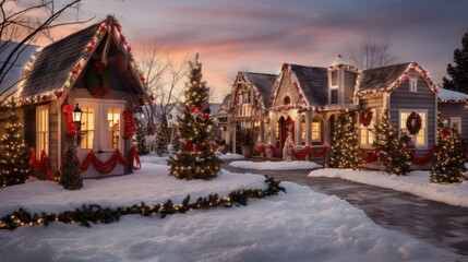 Christmas House in Winter