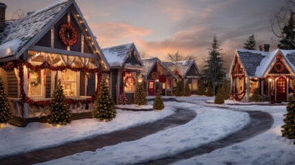 Christmas House in Winter