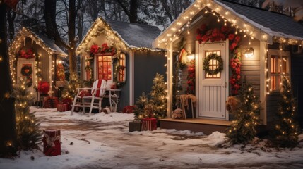 Obraz premium Christmas House in Winter