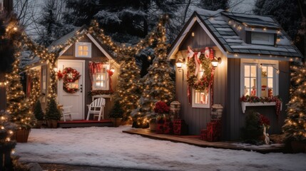 Obraz premium Christmas House in Winter