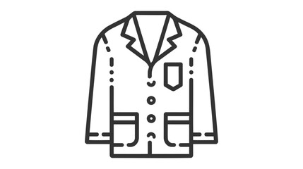 Black outlined vector illustration of a lab coat