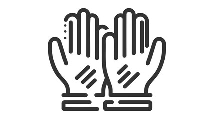 Protective glove. linear icon. Line with Editable stroke.